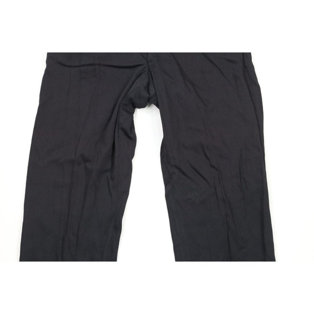 NOS Vintage 50s Streetwear Mens 33x34 Rayon Gabardine Dress Pants Trousers Navy - Picture 3 of 13